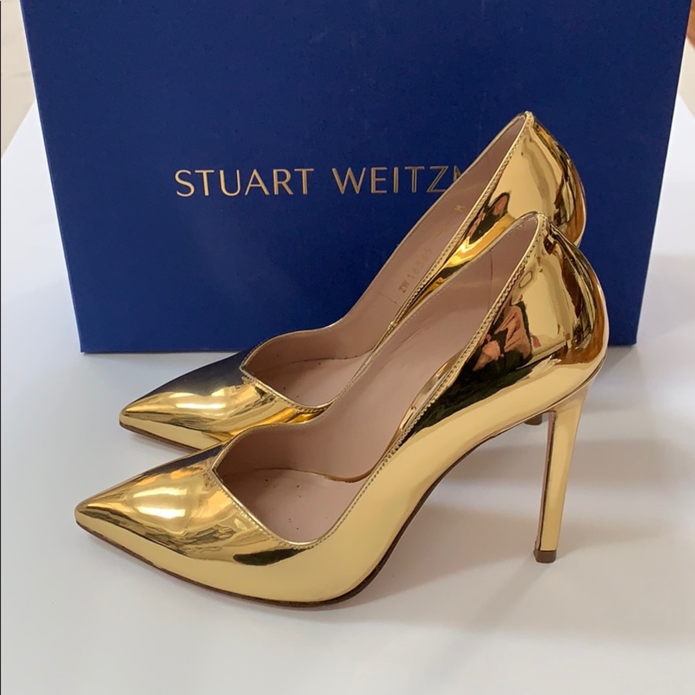 Stuart Weitzman Mirror Anny 105 GOLD from Saks